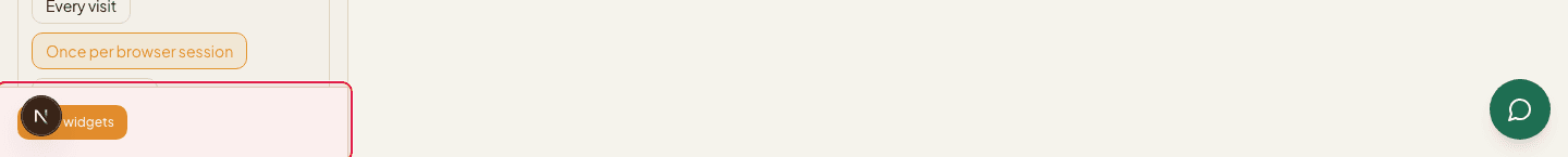 The Save widgets button at the end of the Widgets panel