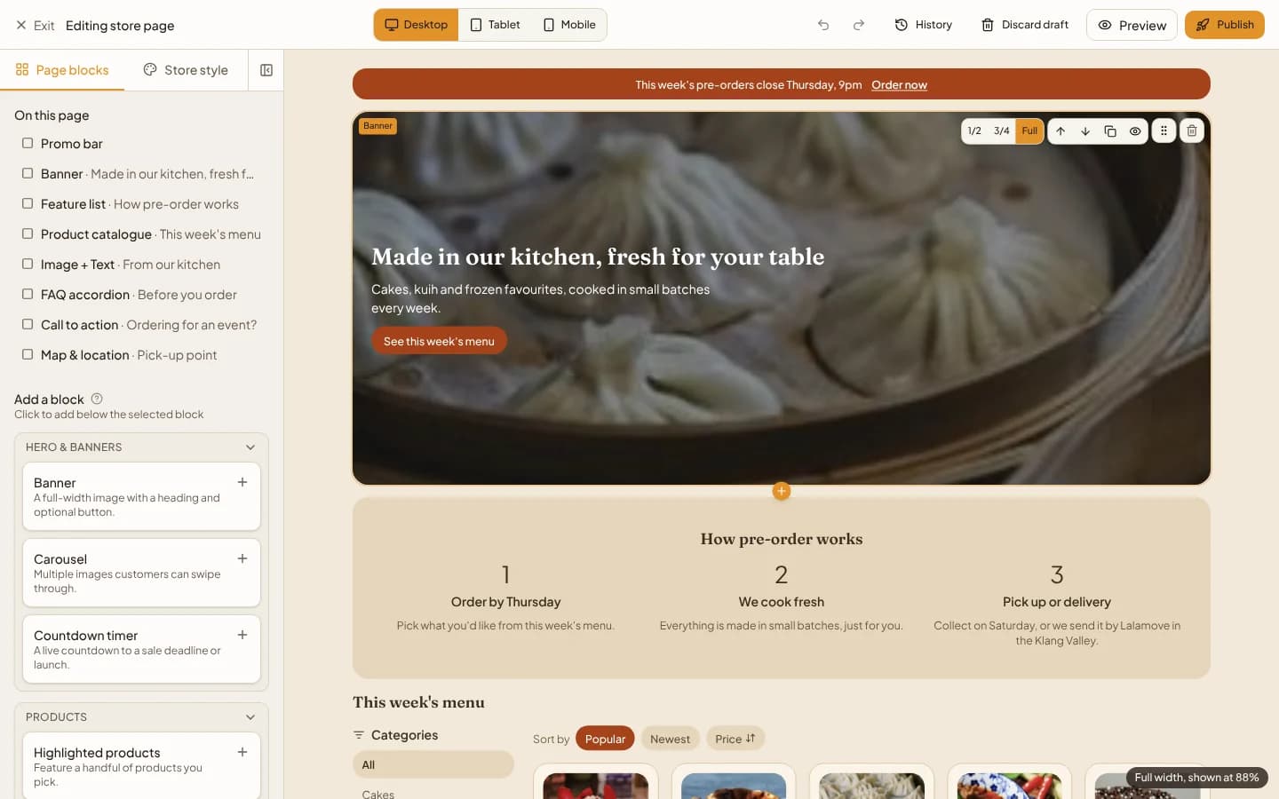 Design your store without code
