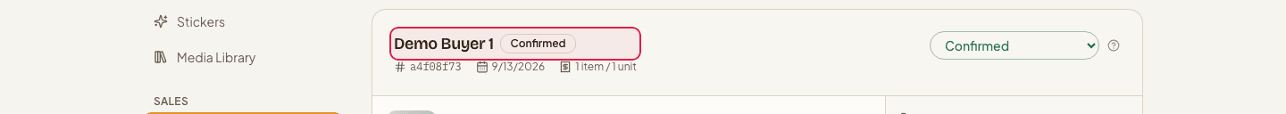 An open order in the orders list