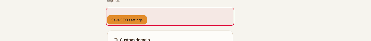 The Save SEO settings button